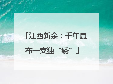 江西新余：千年夏布一支独“绣”