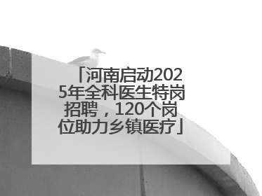 河南启动2025年全科医生特岗招聘，120个岗位助力乡镇医疗