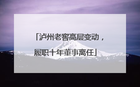 泸州老窖高层变动，履职十年董事离任