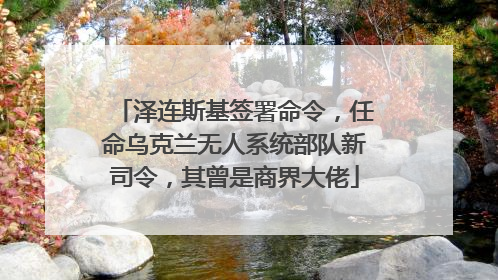 泽连斯基签署命令，任命乌克兰无人系统部队新司令，其曾是商界大佬