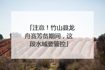 注意！竹山县龙舟赛筹备期间，这段水域要管控