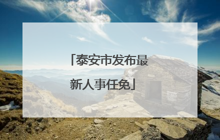 泰安市发布最新人事任免