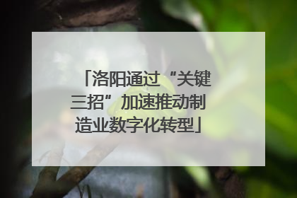 洛阳通过“关键三招”加速推动制造业数字化转型