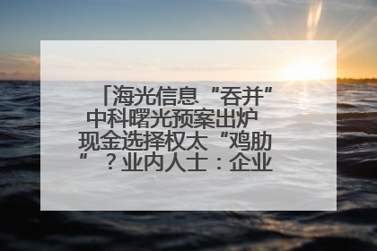 海光信息“吞并”中科曙光预案出炉 现金选择权太“鸡肋”？业内人士：企业不想大量现金流出