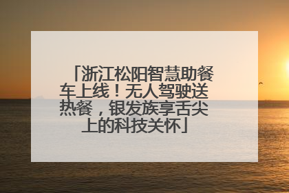 浙江松阳智慧助餐车上线！无人驾驶送热餐，银发族享舌尖上的科技关怀