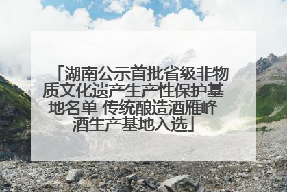 湖南公示首批省级非物质文化遗产生产性保护基地名单 传统酿造酒雁峰酒生产基地入选