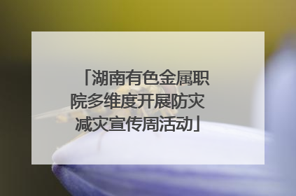 湖南有色金属职院多维度开展防灾减灾宣传周活动