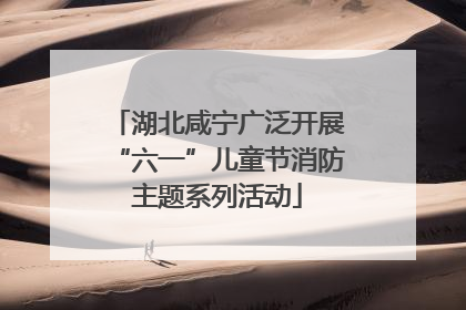 湖北咸宁广泛开展“六一”儿童节消防主题系列活动