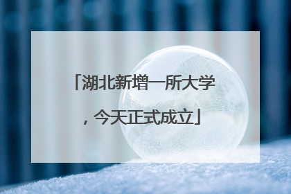 湖北新增一所大学，今天正式成立