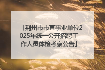 荆州市市直事业单位2025年统一公开招聘工作人员体检考察公告