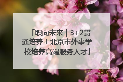 职向未来｜3+2贯通培养！北京市外事学校培养高端服务人才