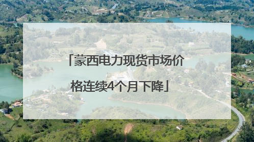 蒙西电力现货市场价格连续4个月下降