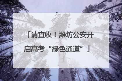 请查收！潍坊公安开启高考“绿色通道”