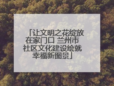 让文明之花绽放在家门口 兰州市社区文化建设绘就幸福新图景