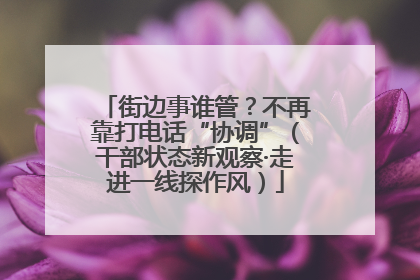 街边事谁管？不再靠打电话“协调”（干部状态新观察·走进一线探作风）