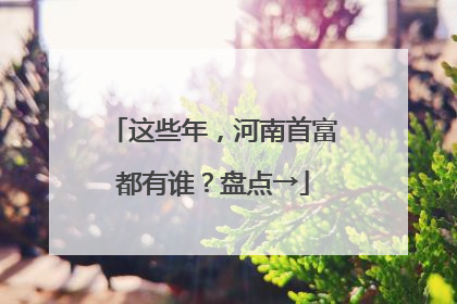 这些年，河南首富都有谁？盘点→