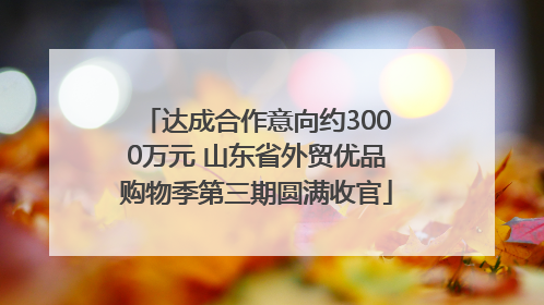 达成合作意向约3000万元 山东省外贸优品购物季第三期圆满收官