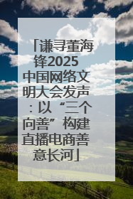 谦寻董海锋2025中国网络文明大会发声：以“三个向善”构建直播电商善意长河