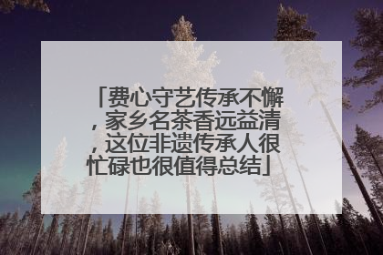费心守艺传承不懈，家乡名茶香远益清，这位非遗传承人很忙碌也很值得总结