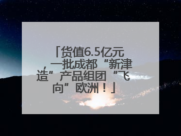 货值6.5亿元，一批成都“新津造”产品组团“飞向”欧洲！