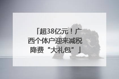 超38亿元！广西个体户迎来减税降费“大礼包”