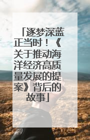 逐梦深蓝正当时！《关于推动海洋经济高质量发展的提案》背后的故事