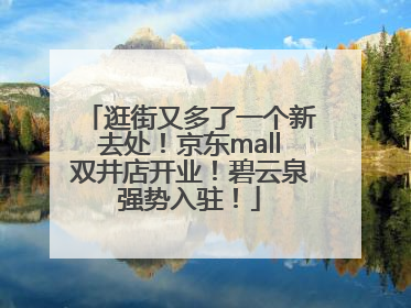 逛街又多了一个新去处！京东mall双井店开业！碧云泉强势入驻！