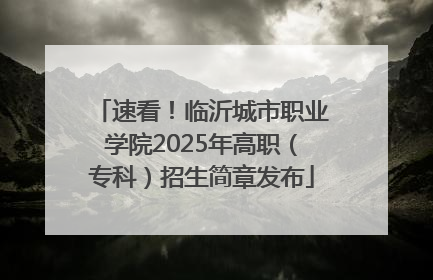 速看！临沂城市职业学院2025年高职（专科）招生简章发布