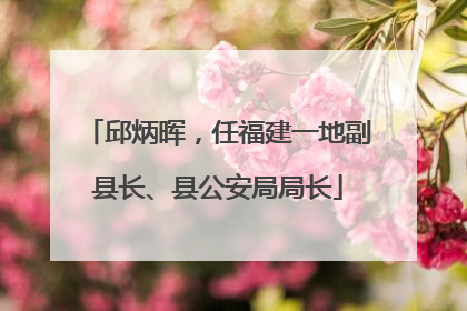 邱炳晖，任福建一地副县长、县公安局局长