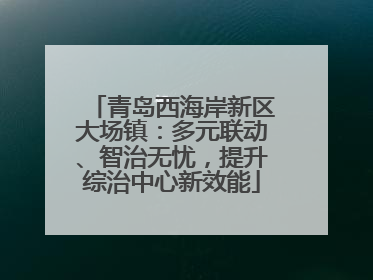 青岛西海岸新区大场镇：多元联动、智治无忧，提升综治中心新效能
