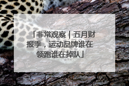 非常观察｜五月财报季，运动品牌谁在领跑谁在掉队