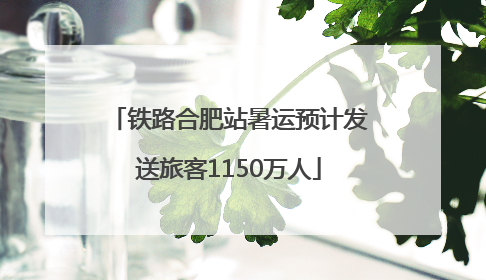铁路合肥站暑运预计发送旅客1150万人