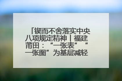 锲而不舍落实中央八项规定精神丨福建莆田：“一张表”“一张图”为基层减轻“数字负担”