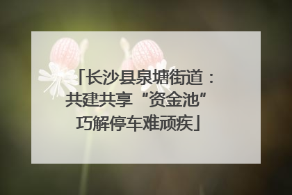 长沙县泉塘街道：共建共享“资金池” 巧解停车难顽疾