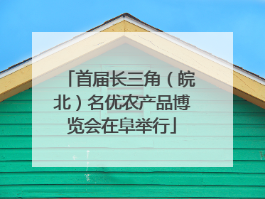 首届长三角（皖北）名优农产品博览会在阜举行