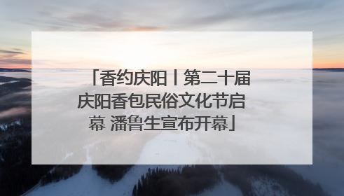 香约庆阳丨第二十届庆阳香包民俗文化节启幕 潘鲁生宣布开幕