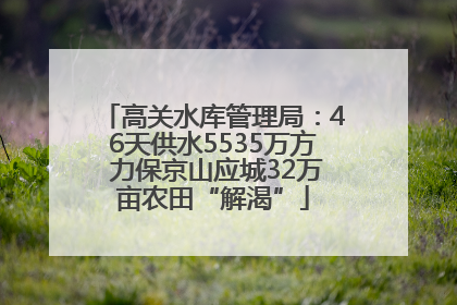 高关水库管理局：46天供水5535万方 力保京山应城32万亩农田“解渴”