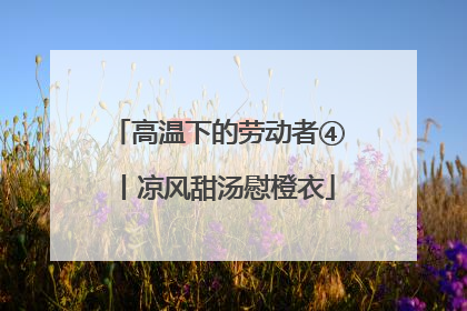 高温下的劳动者④丨凉风甜汤慰橙衣