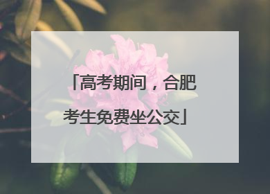 高考期间，合肥考生免费坐公交