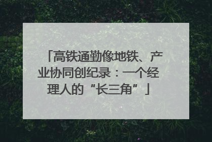 高铁通勤像地铁、产业协同创纪录：一个经理人的“长三角”