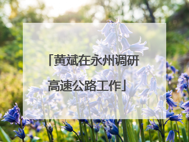 黄斌在永州调研高速公路工作