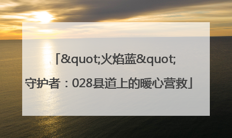 "火焰蓝"守护者：028县道上的暖心营救