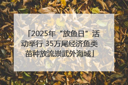 2025年“放鱼日”活动举行 35万尾经济鱼类苗种放流崇武外海域