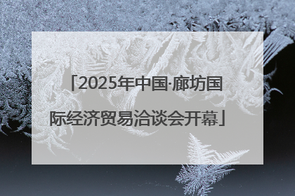 2025年中国·廊坊国际经济贸易洽谈会开幕
