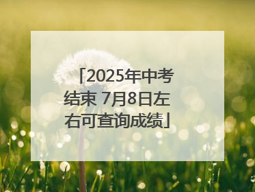 2025年中考结束 7月8日左右可查询成绩
