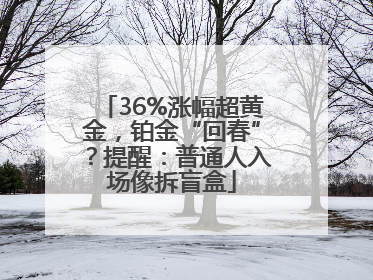 36%涨幅超黄金，铂金“回春”？提醒：普通人入场像拆盲盒