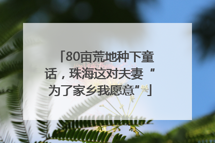 80亩荒地种下童话，珠海这对夫妻“为了家乡我愿意”