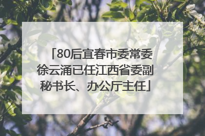 80后宜春市委常委徐云涌已任江西省委副秘书长、办公厅主任